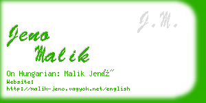 jeno malik business card